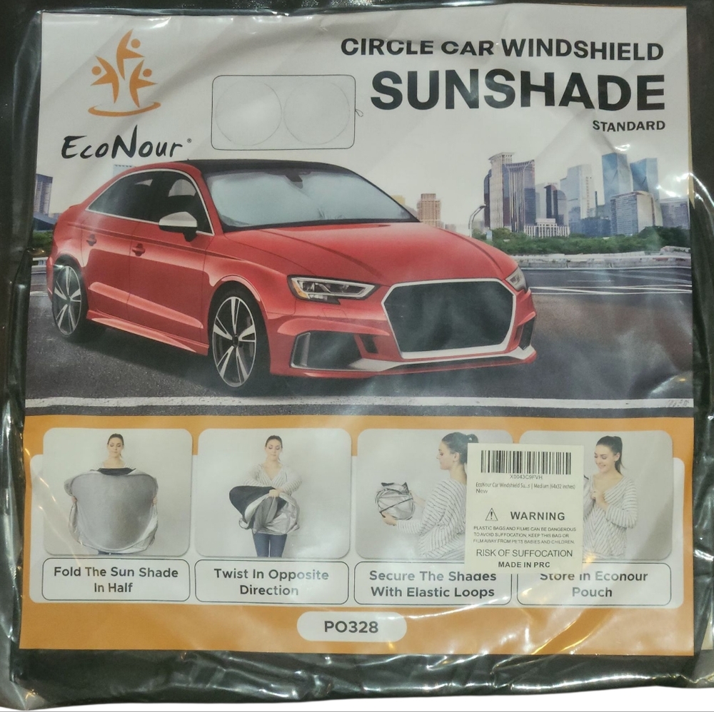 EcoNour Circle Car Windshield Sunshade NWT